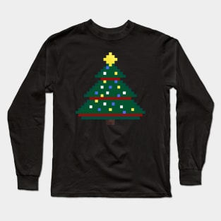 Christmas Tree Pixel Art Long Sleeve T-Shirt